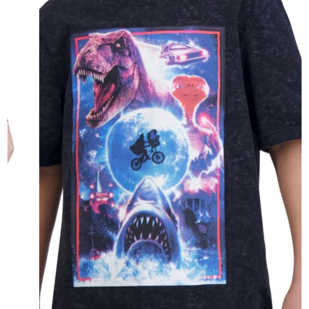 NWT Universal Studios Boys Shirt Large 10/12 Jaws Jurassic Park Back to Future